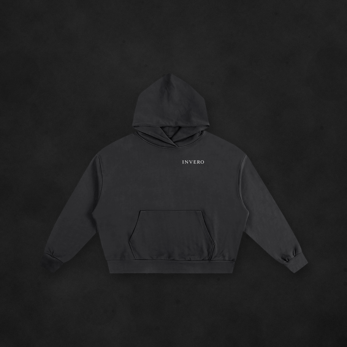 001 SIGNATURE HOODIE (INK) — on concrete
